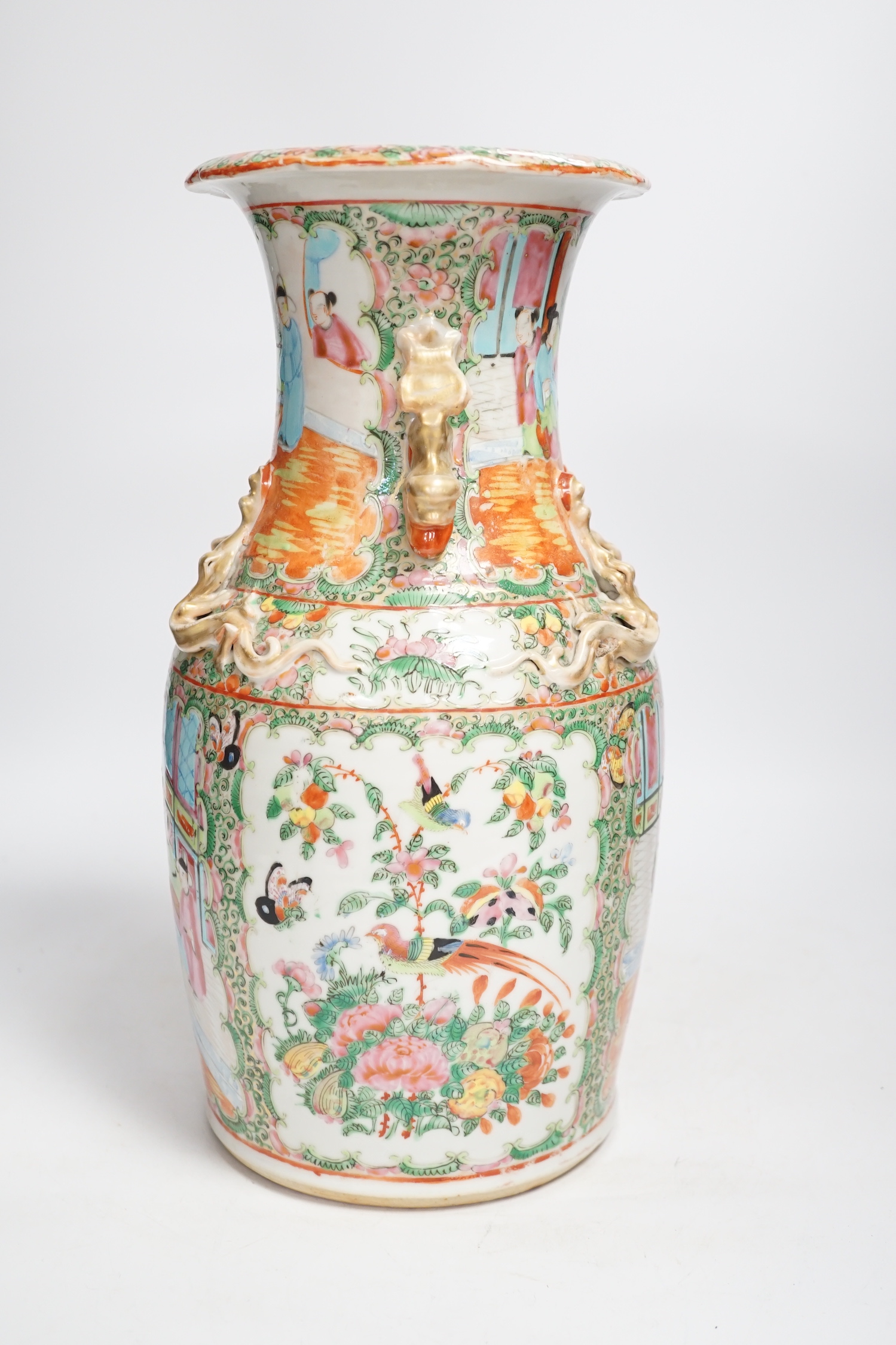 A 19th-century Chinese famille rose vase, 35cms